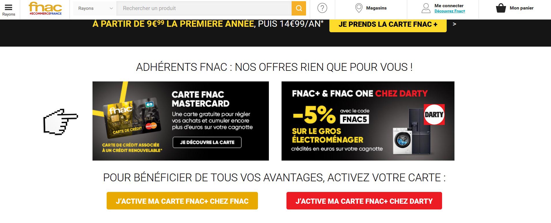 Capture D’écran Fnac Master Card 2