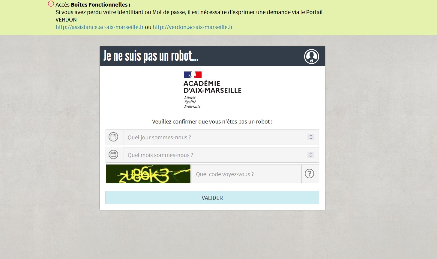 Capture D’écran Mdp Oublié Ac Aix Marseille